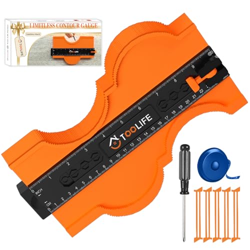 TOOLIFE 10 Inch Contour Gauge Profile Tool with Unlimited Connection - size: 10"-Unlimited Splicing
