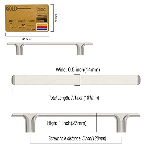 Amerdeco 10 Pack Brushed Satin Nickel Cabinet Pulls 5 Inch(128MM) Hole Centers Kitchen Cabinet Handles Hardware Kitchen Handles for Cabinets Cupboard Handles Drawer Pulls ZH0028 - color: Brushed Satin Nickel, size: 5"/128MM, style: 10 Pack