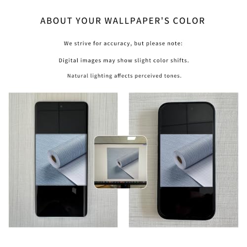Haimin Grasscloth Wallpaper Textured 24in X 393in Fabric Contact Paper Grey Blue Wall Paper Textured Linen Peel and Stick Self-Adhesive Thick Vinyl Embossed Film Wallpaper (Gray Blue) - color: Gray/Blue