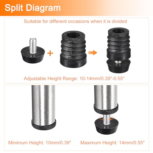 uxcell 4Pcs Inserts for with Leveling Feet,19mm/0.75" OD,M6-1.0mm Thread