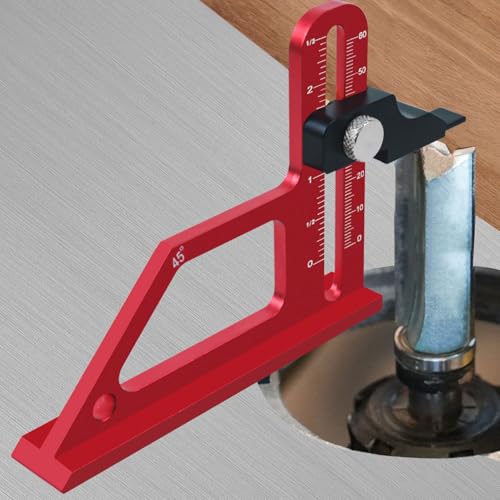 Woodworking Height Gauge, 0 to 60mm 45° Tablesaw Depth Measuring Ruler, Woodworking Setting Gauge Depth Gauge for Router Table Drill, Table Saw