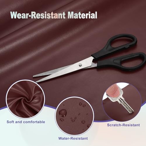 PATIKIL PU Faux Leather Fabric Nappa Grain 0.4 Yards Length 54"x14"x0.04" Soft Synthetic Leather Material Sheets 1mm Thick for Bags DIY Crafts, Dark Brown - color: Dark Brown, size: 54"x14"x0.04"
