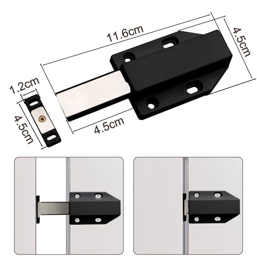 Magnetic Push Latch, Black, 4 Pack - color: Black, size: 4 Pack, Black