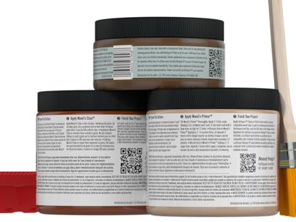 Retique It Wood Finish Multi-Purpose Kit - GO Beyond Faux Wood with Paintable Liquid Wood Based Primer and Gel Stain - Graining Tools Included (2X 16oz, Cedar) - color: 42 Cedar, size: Medium Kit