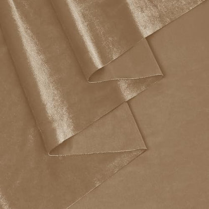 KKJIAF 2 Yard Taupe Stretch Velvet Fabric 60" Wide for DIY Crafts - color: Taupe, size: 2 Yard