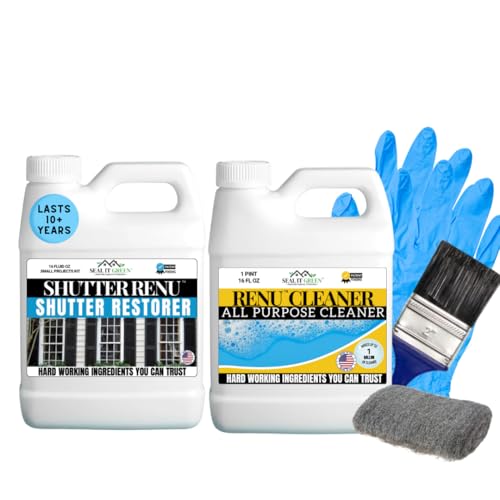 Premium Restorer-Restores Original Color & Rejuvenates Faded Shutters, Patio Furniture, Garage/Front Doors & More | Eco-Friendly |Lasts 10 Yrs.| Includes Cleaner | Small Project Kit - size: Small Project Kit / 16 Fl Oz (Pack of 1)