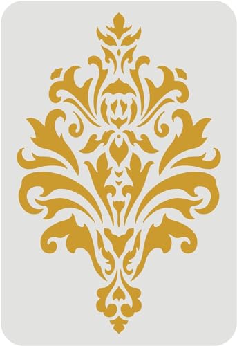 FINGERINSPIRE Damask Stencil 11.7x8.3inch Reusable Damask Floral Wall Stencil for Painting Floral Allover Pattern Stencils for Painting on Wall, Furniture, Wood and Paper