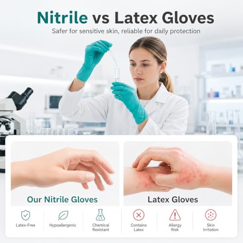 15 Mil Chemical Resistant Nitrile Gloves, Latex free Durable Cleaning Gloves, Resist Acid, Alkali, Solvent and Oil - color: 5 Pair-green, size: X-Large