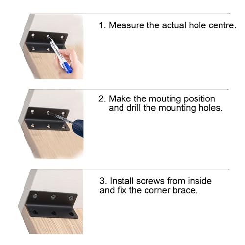 L Bracket, Heavy Duty Corner Brace, 10 Pack 5.51" Metal Shelf Bracket Angle Bracket for Shelves, Black Metal Braces for Wood, 140mm Overall Length - size: 5.5 Inch