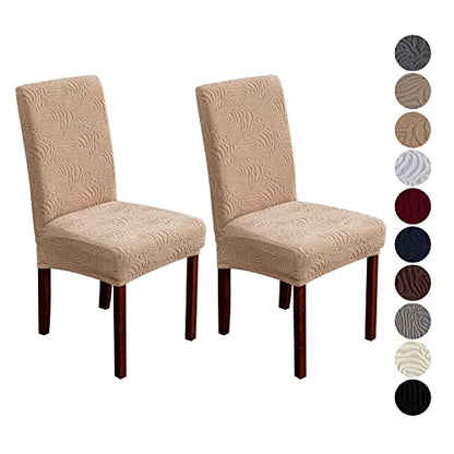 Dining Chair Covers Set of 2, Stretch Parsons Chair Slipcovers - color: Khaki, size: 2 Pack