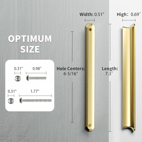 Cobbe 10 Pack Champagne Bronze Cabinet Pulls 6-5/16 inch (160mm) Hole Centers Gold Kitchen Cabinet Handles Drawer Pulls Dresser Handles Cabinet Door Handles Cabinet Hardware - color: Gold 10 Pack, size: 6-3/8" hole center spacing