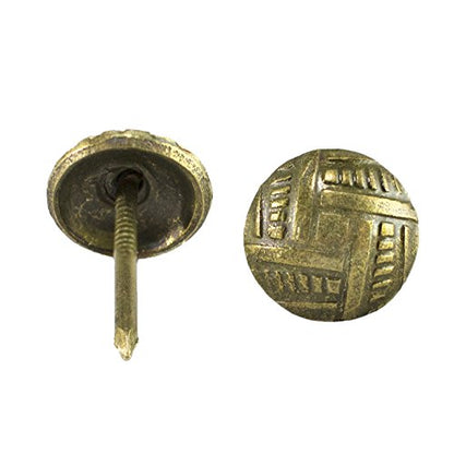 Decotacks® Woven Upholstery Nails/Tacks, 7/16" - 100 Pcs [Antique Brass Finish] DX5511AB
