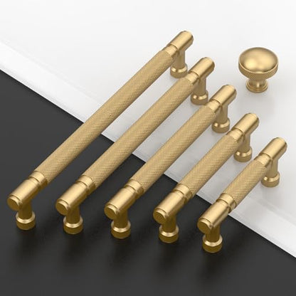 Amerdeco 10 Pack Champagne Bronze knurled Cabinet Pulls 7.5" - color: Champagne Bronze, size: 7.5" hole center