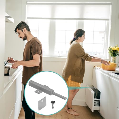 Cabinet Push Open Hardware, Jiayi Strong Spring Magnetic Cabinet Latches, Large Drawer Opener Release Pop Out Touch Latch Push Close for Kitchen Drawer Door Magnets Catch Closure (Gray, 8 Pack) - size: 8 Pack