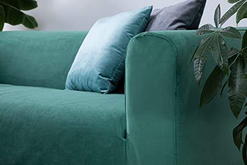 MASTERS OF COVERS Snug Fit Classic Velvet Klippan Loveseat Slipcover for The IKEA 2 Seater Klippan Loveseat Sofa Cover Replacement (Green, Velvet) - color: Velvet-green, size: Velvet