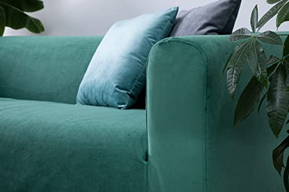 MASTERS OF COVERS Snug Fit Classic Velvet Klippan Loveseat Slipcover for The IKEA 2 Seater Klippan Loveseat Sofa Cover Replacement (Green, Velvet) - color: Velvet-green, size: Velvet
