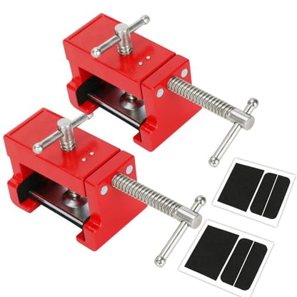 Cabinet Clamps, Cabinet Installation Cabinetry Clamps Face Frame Clamps Tools with Two Side Screws and Alignment Plate, 2 Pack, Up to 440 lbs Load Capacity, Red - color: Red-2 Pack