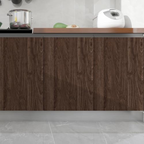 Dark Brown Wood Wallpaper 15.7"x118" Wood Contact Paper Peel and Stick Wallpapers Waterproof Self-Adhesive Vinyl Wallpaper Film for Furniture Countertops Cabinets - color: Dark Brown, size: 15.7" x 118"