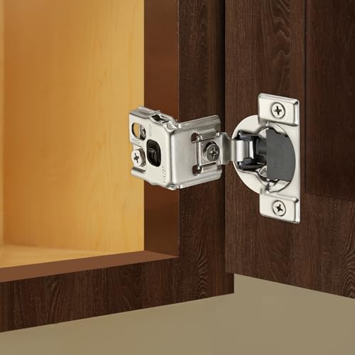 Satin Nickel Cabinet Hinges 1-1/2 Inch Overlay 10 Pack(5 Pairs) - size: 1-1/2 inch Overlay
