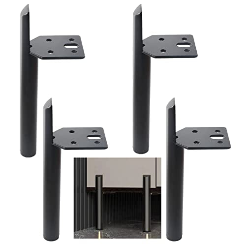 12 Inch Furniture Legs Side Mounted Coffee Table Feet Black, Set of 4 - size: 12 Inch