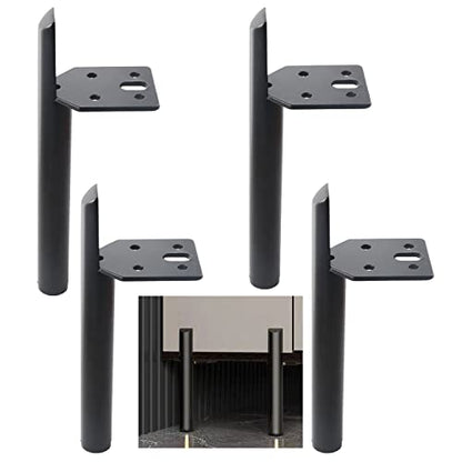 12 Inch Furniture Legs Side Mounted Coffee Table Feet Black, Set of 4 - size: 12 Inch