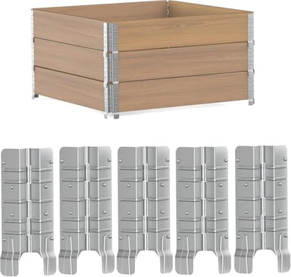 8" Pallet Collar Hinges for Raised Garden Bed Brackets 8 PCS – Heavy Duty Corner Connectors for Stackable Wooden Raised Flower Beds, Storage Boxes Corner Brackets with Removable Pin