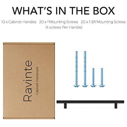 Ravinte Matte Black Cabinet Handles 10" Length,7-1/2" Hole Center,10 Pack - size: 10 Inch（7-1/2 Inch Hole Center）