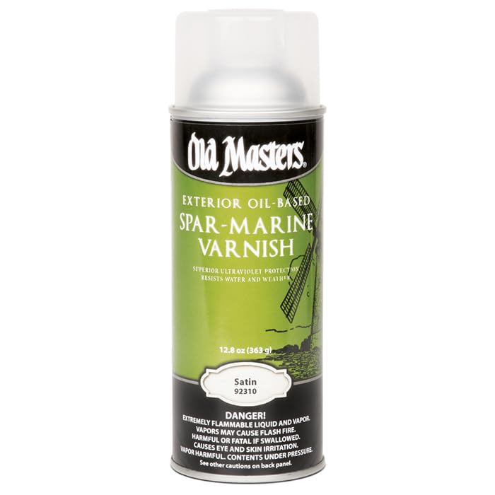 6-Pack of 12 oz Old Masters 92310 Clear Spar-Marine Varnish Oil-Based Exterior Spray Coating, Satin