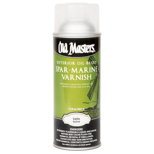 6-Pack of 12 oz Old Masters 92310 Clear Spar-Marine Varnish Oil-Based Exterior Spray Coating, Satin