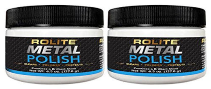 Rolite - RMP45z2PK Metal Polish Paste - Industrial Strength Scratch Remover and Cleaner, Polishing Cream for Aluminum, Chrome, Stainless Steel and Other Metals, Non-Toxic Formula, 4.5 Ounces, 2 Pack - size: 4.5oz, style: 2 Pack