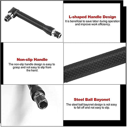 1/4 Inch Hex Socket Wrench Double Head with 10Pcs Various Angled Screwdriver Bits Hand Tool Set for Home, Garage