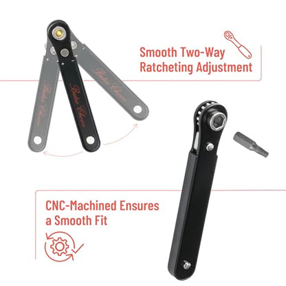 Bates Choice Mini Ratchet Set, 34 pcs, Cr-V Steel, 1/4" Low Profile Right Angle Screwdriver, 1/4 Bit Set, Red Storage Box, Screwdriver Bit Sets