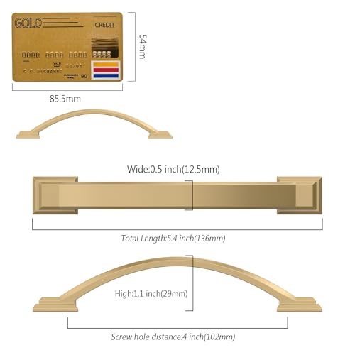Amerdeco 10 Pack Champagne Bronze Cabinet Pulls 4" - color: Champagne Bronze, size: 4" hole center