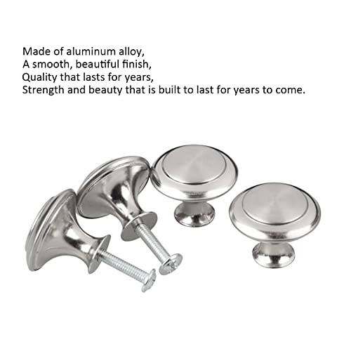 12PCS Cabinet Knobs, Silvery Cabinet Pulls Cabinet Knobs Inway, Round Drawer Knobs Cabinet Hardware with Screws, for Kitchen Bedroom Furniture - color: Silver