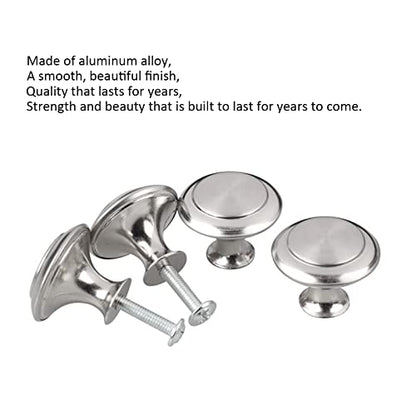 12PCS Cabinet Knobs, Silvery Cabinet Pulls Cabinet Knobs Inway, Round Drawer Knobs Cabinet Hardware with Screws, for Kitchen Bedroom Furniture - color: Silver