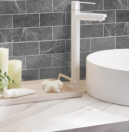 COLAMO Sample Gray Peel and Stick Backsplash Tile for Kitchen Accent Wall - color: Gray, size: Sample(6"x12")