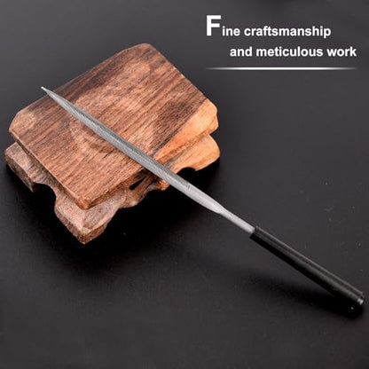 10pcs Mini Steel Needle Files,Packed in Synthetic Leather Case,for high Precision Sanding Work on Wood and Plastic Carving - color: Black
