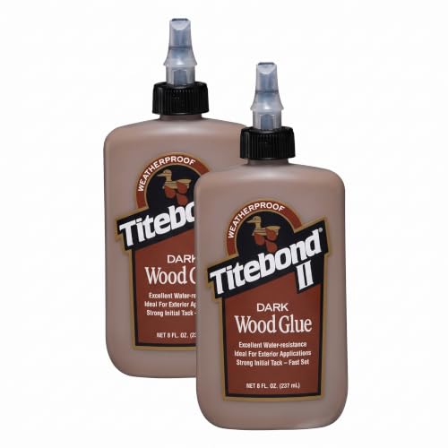 Titebond 3703 Cross-Linking Polyvinyl Acetate Dark Wood Glue, 8 Oz, Bottle, Light, Liquid, 8 Ounce, Brown (Pack of 2) - size: 8 Fl Oz (Pack of 2)