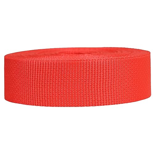 Strapworks Lightweight Polypropylene Webbing - Poly Strapping for Outdoor DIY Gear Repair, Pet Collars, Crafts – 1.5 Inch by 10, 25, or 50 Yards, Over 20 Colors - color: Blood Orange, size: 1.5" x 25 yard