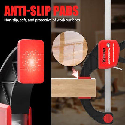 XINQIAO Bar Clamps for Woodworking 12 Inch (2) Wood Clamps Set, One-Handed Spreader with 150lbs for Stable and Reliable Fixing Solutions - size: 12IN 2PCS
