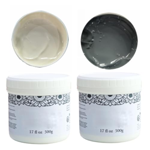 2PCS 17OZ Ceam Chalk Paint for Wood,Chalk Finish Furniture Paints,Craft Paint for Wood,Interior House Painting,Chalkboard Paints for DIY Home Decor,Table,Cabinet,Laminate,No Sanding - color: cream +grey