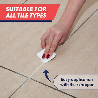 ZippySolve Tile Grout Repair Kit, Refresh Tile, Grout Sealer (8.8oz, Beige) - color: Beige