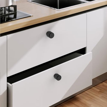 Matte Black Cabinet Knobs Round Drawer Pulls 10 Pack - color: Matte Black, size: Knob
