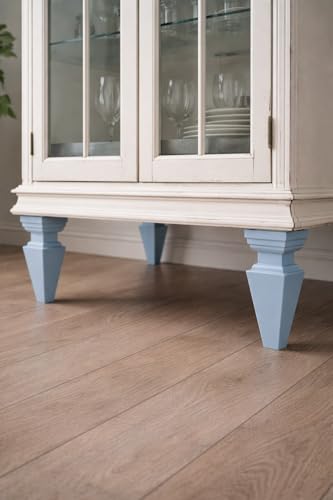 6 Inch Square Solid Beech Wood Replacement Furniture Legs, Set of 4, Wooden Feet Mid Century Modern, Unfinished Legs for Sofa, Couch, Armchair, Ottoman, Cabinet, TV Stand, Dresser - size: 6" / 15cm