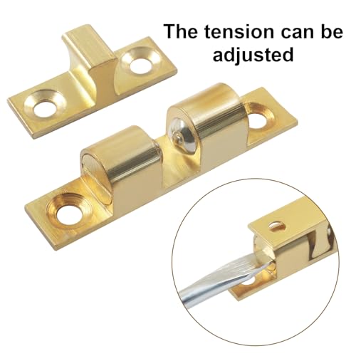 Double Roller Catch Cabinet Latches, 47mm, 4 Pack - color: Gold, size: 47mm
