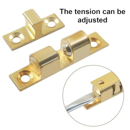 Double Roller Catch Cabinet Latches, 47mm, 4 Pack - color: Gold, size: 47mm