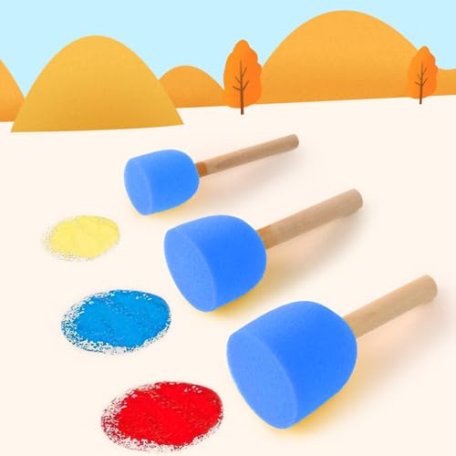 20 Pcs Round Sponge Brushes for Painting, 5 Colors Sponge Paint Set