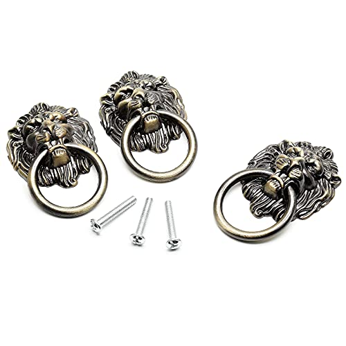 Murtenze Antique Lion Head Cabinet Knobs, Bronze, 12 Pieces - color: Bronze, Lion