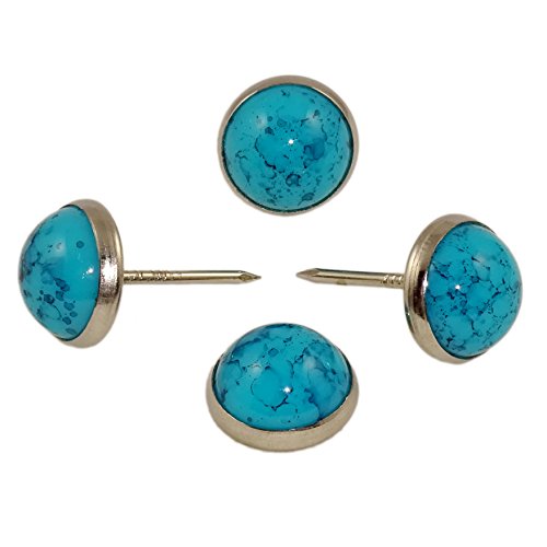 Decotacks® 7/16" Marble Design Upholstery Nails Sofa Tacks 25 PCS/Pack DWM (Turquoise) - color: Turquoise