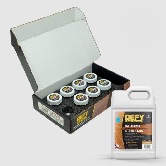 DEFY Extreme Semi-Transparent Wood Stain 1 Oz Color Samples - color: All Color Samples, size: 1 oz